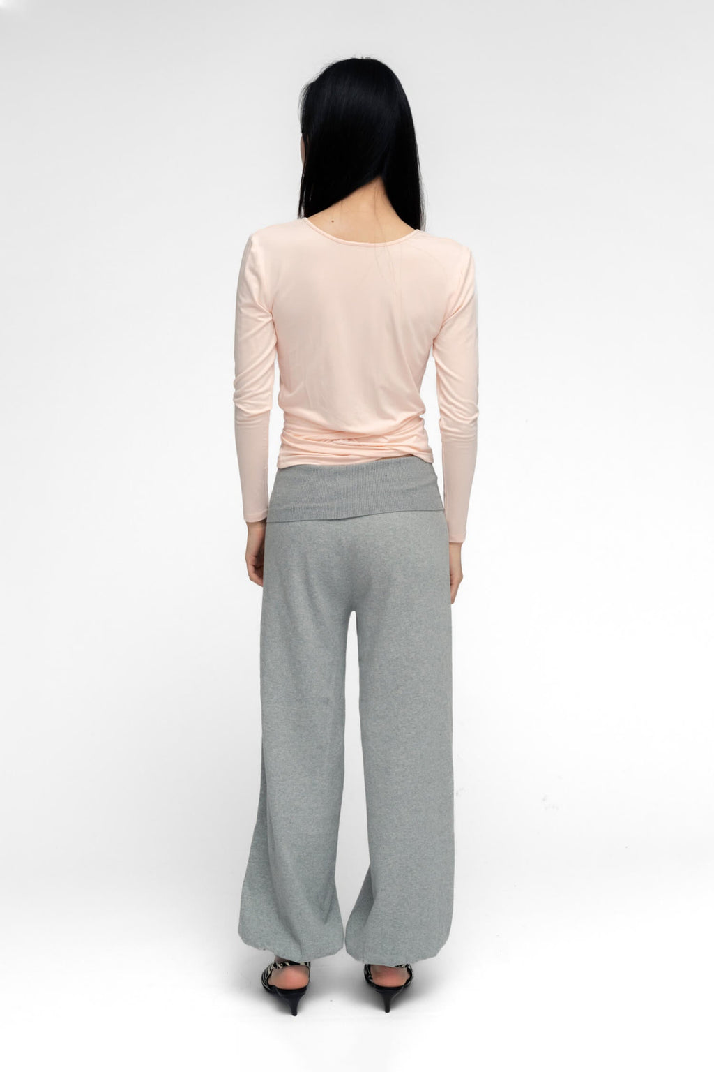 BALLERINA WRAP TOP IN POWDER PINK